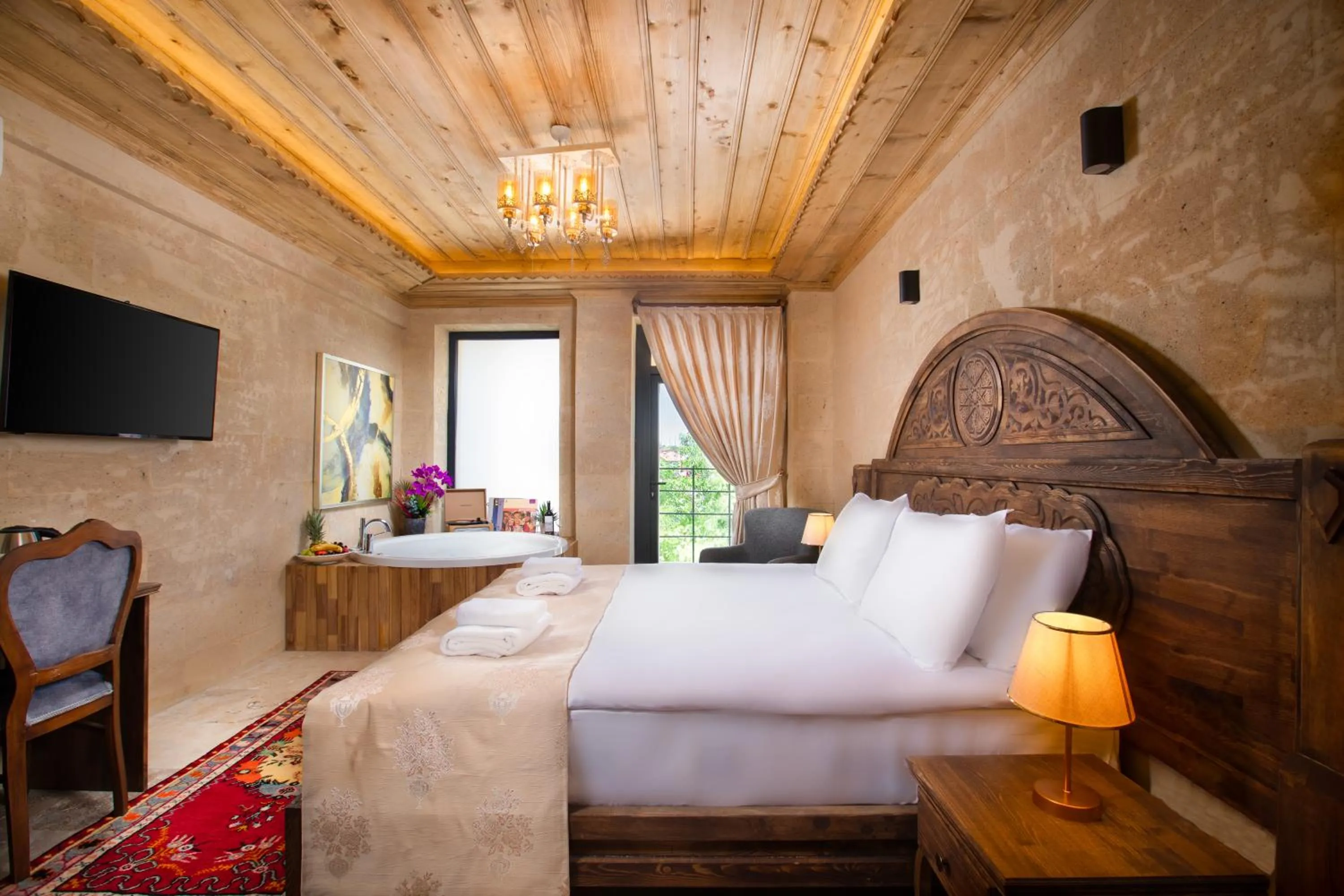 Bed in Cappadocia Pyramid Stone House
