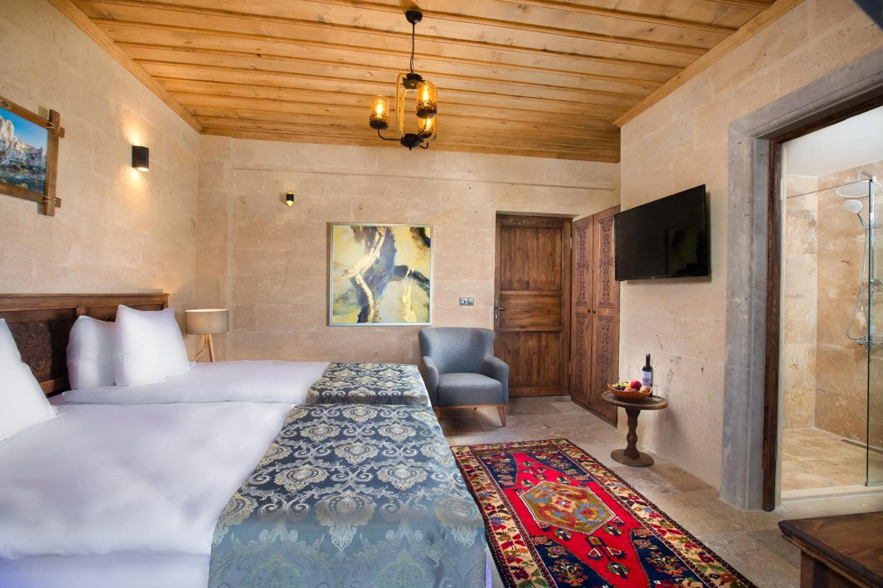Bed in Cappadocia Pyramid Stone House
