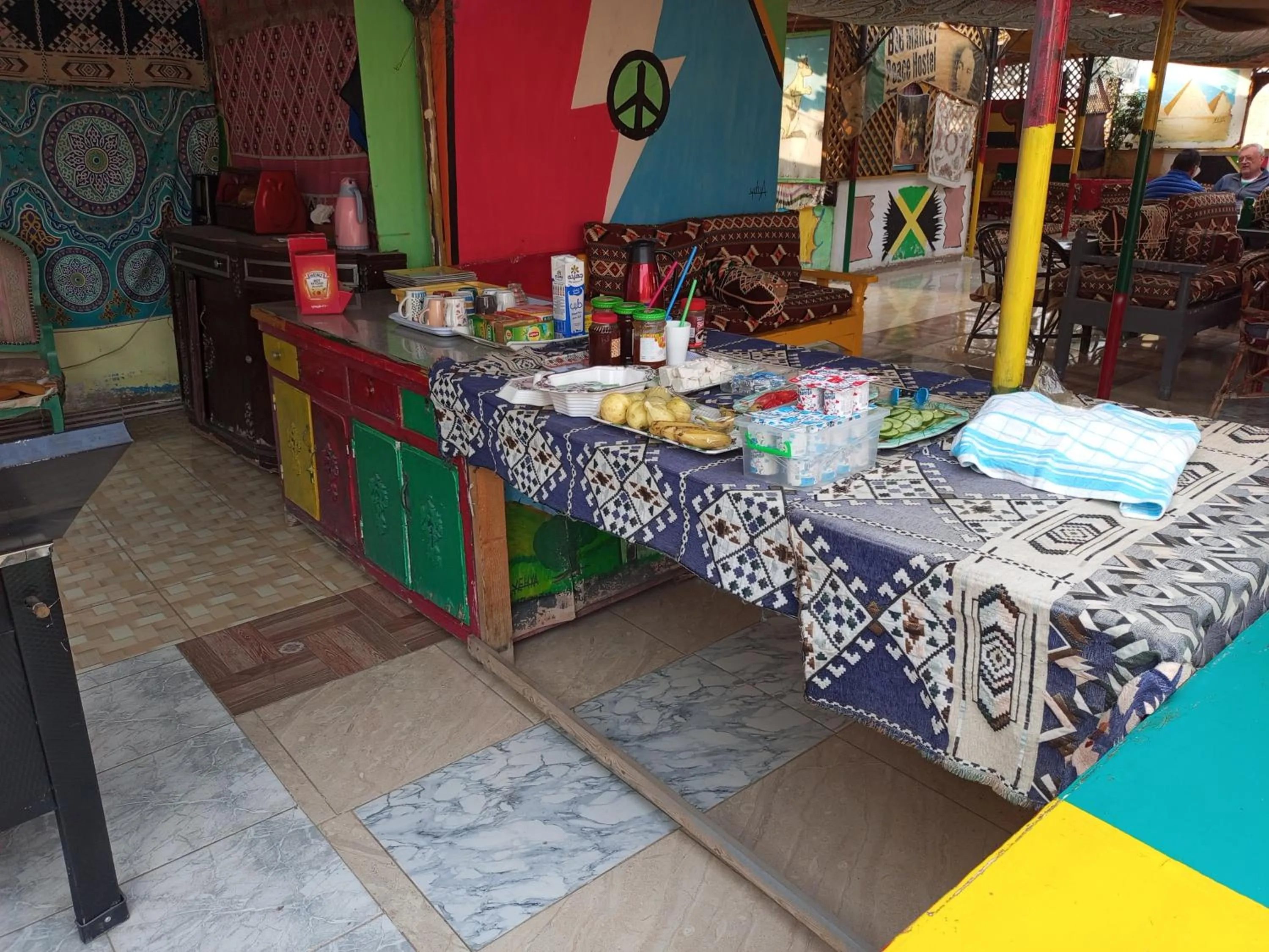 Breakfast in Bob Marley Peace hotel luxor