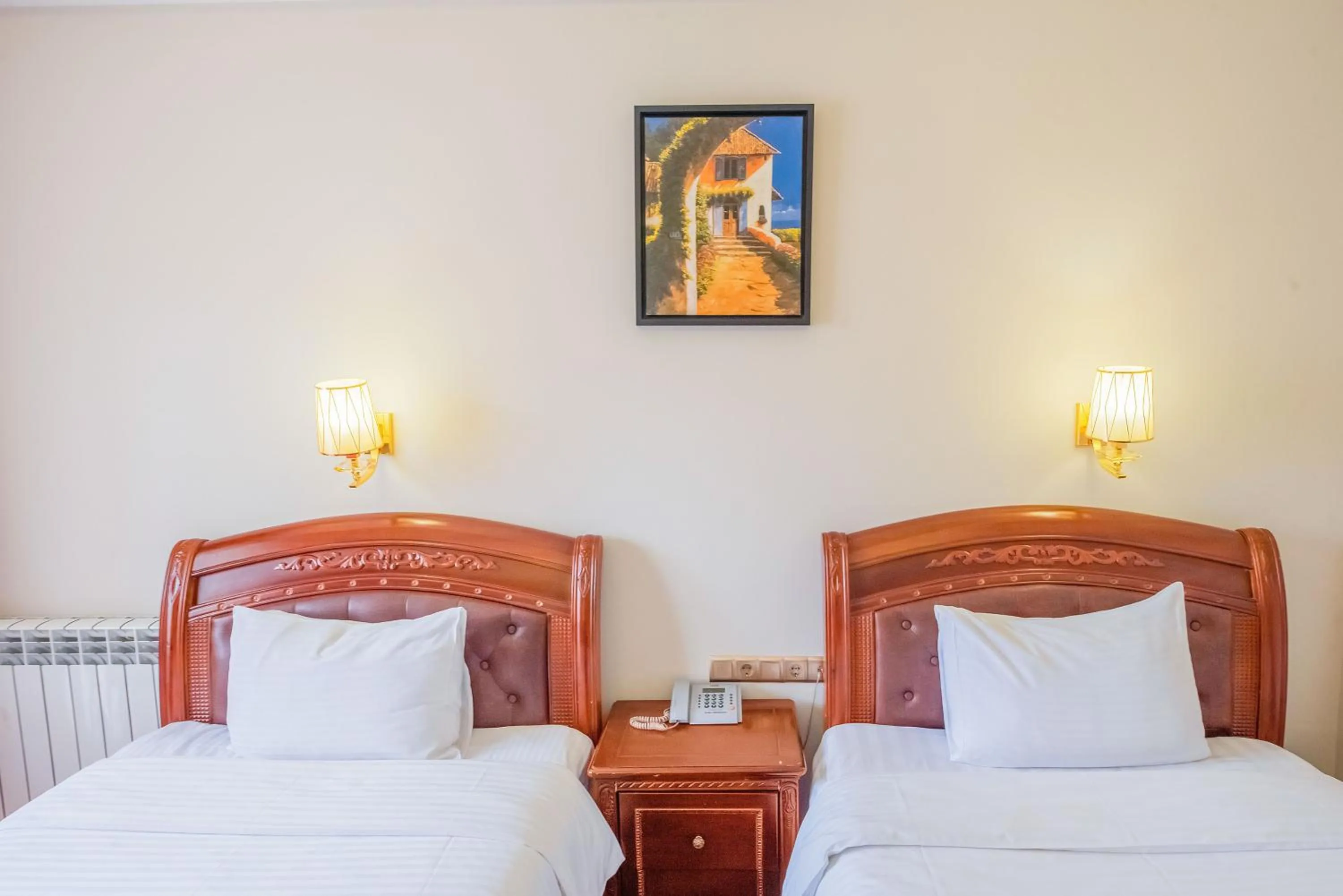 Bed in Cron Palace kosher Tbilisi Hotel