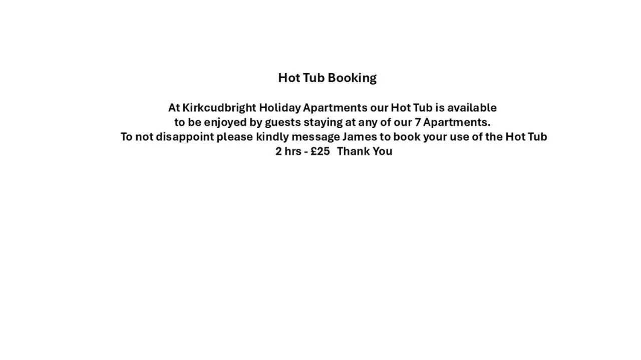 Hot Tub in Kirkcudbright Holiday Apartments - Apartment F