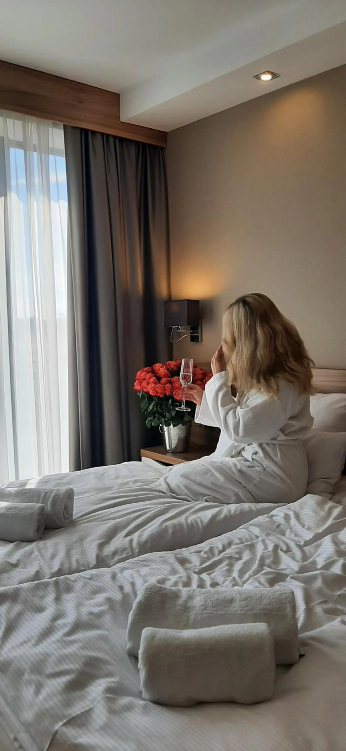 View (from property/room), Bed in Blue&Green Baltic Hotel mediSPA&fit