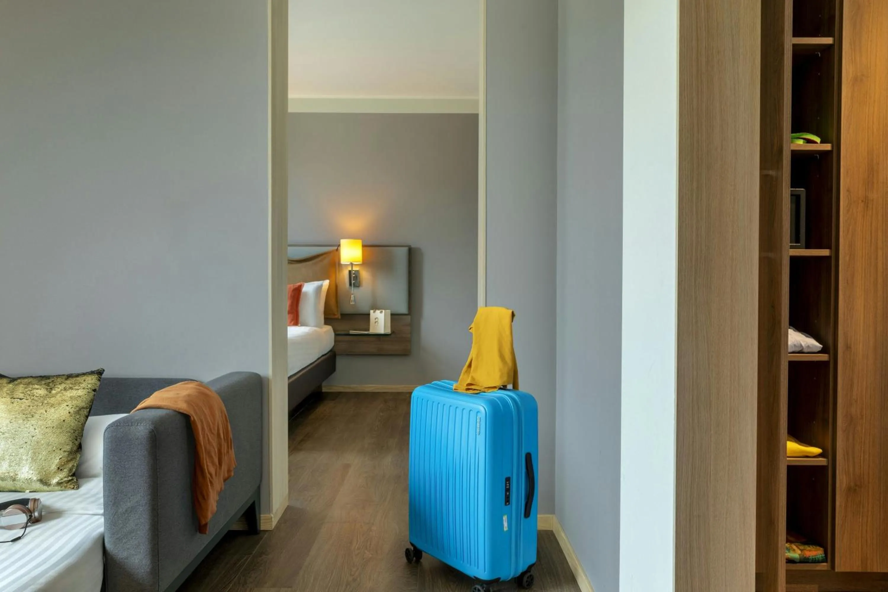 Bedroom, Bed in Moxy Milan Malpensa Airport