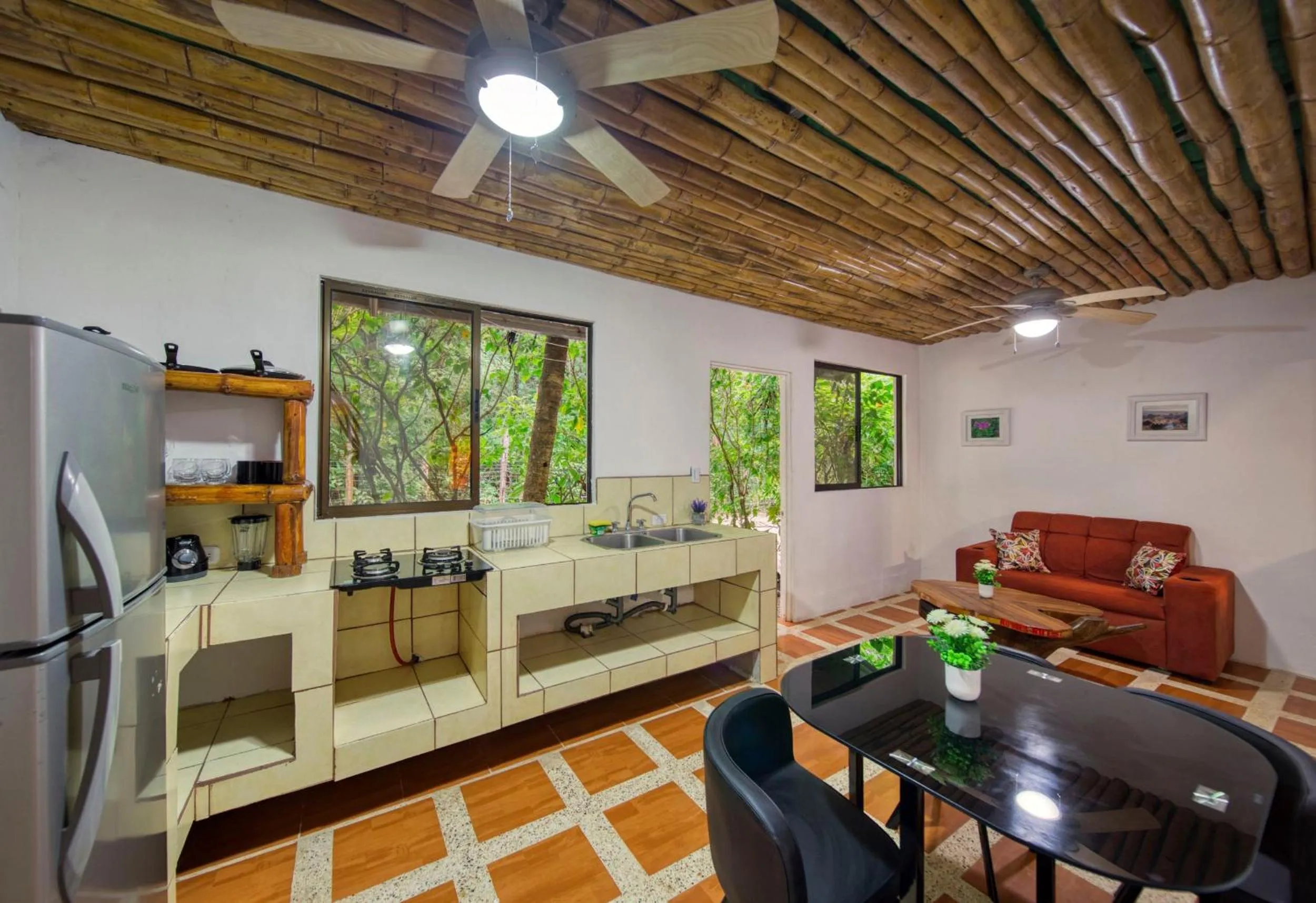 kitchen in Jungles Edge Hotel, Jiu Jitsu, Muay Thai Retreat Center