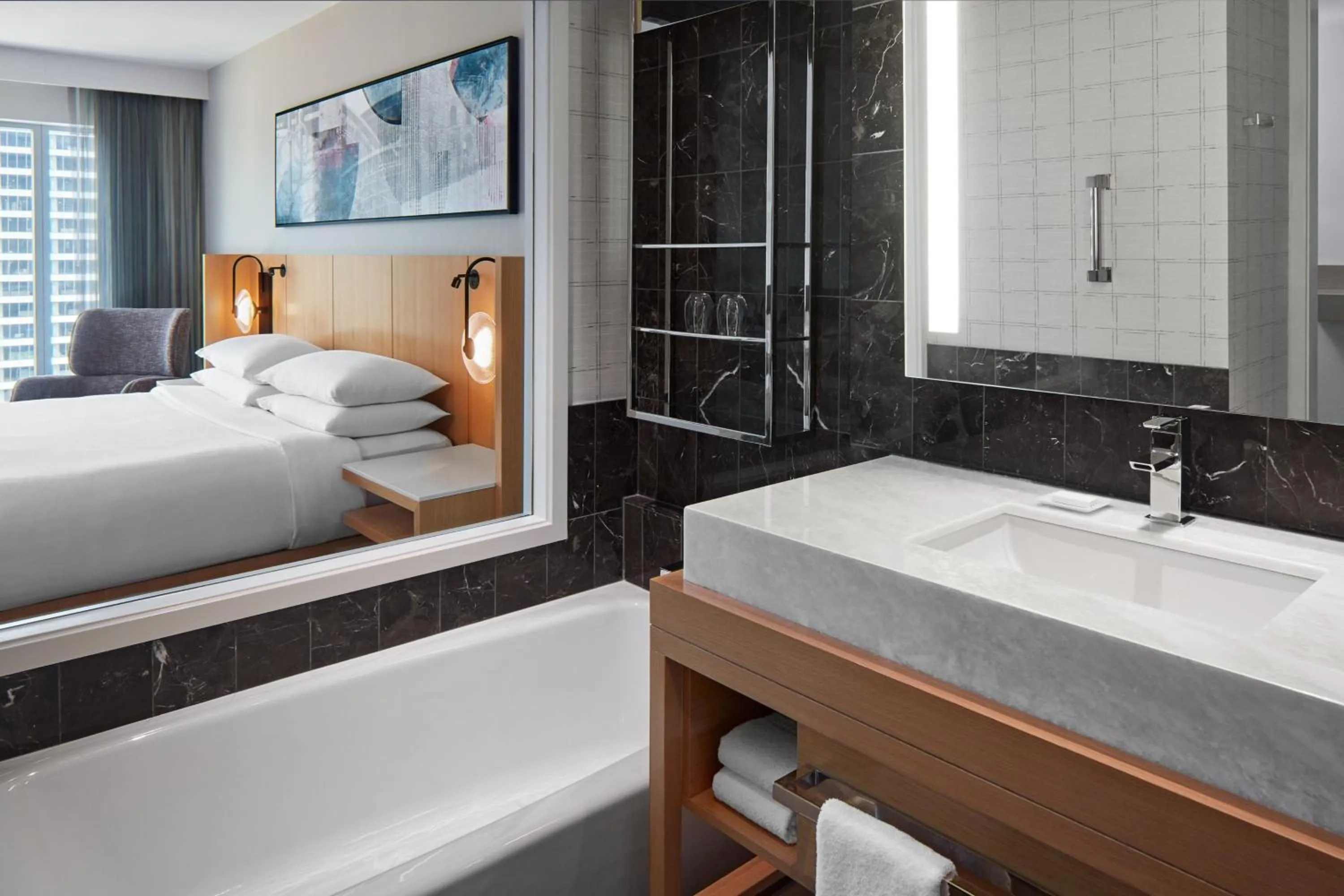 Bathroom, Bed in Delta Hotels by Marriott Toronto
