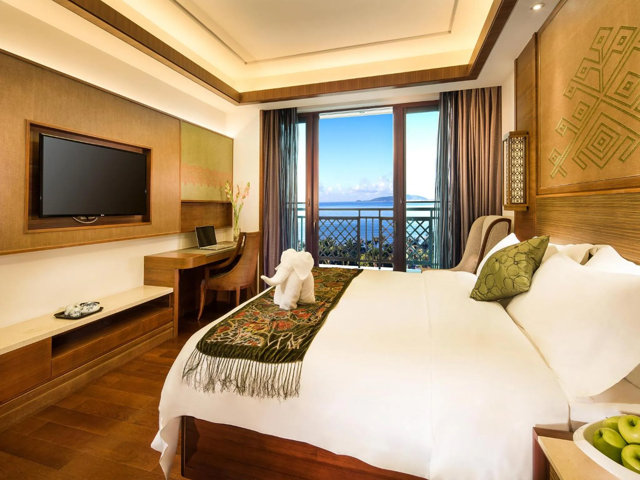 Sea view, Bed in HNTI·Narada Sanya Bay Resort