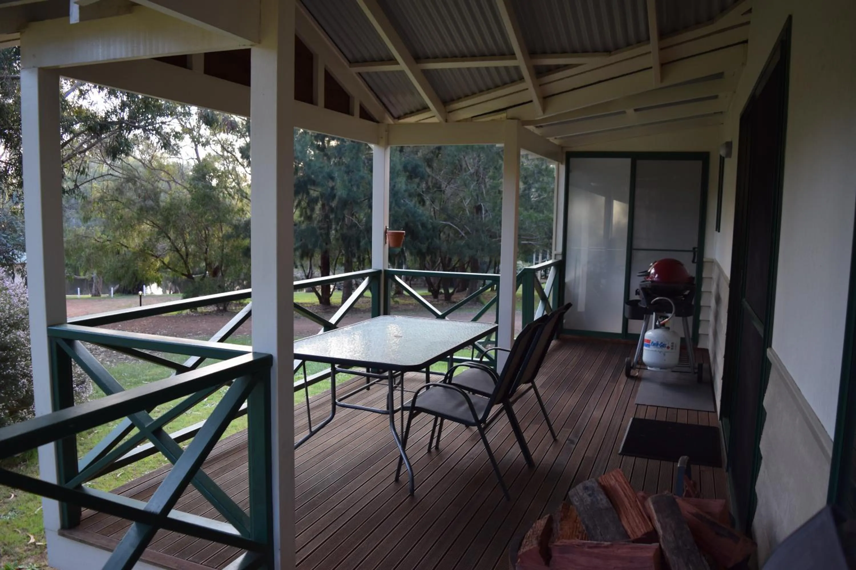 Patio in Bushy Lake Chalets