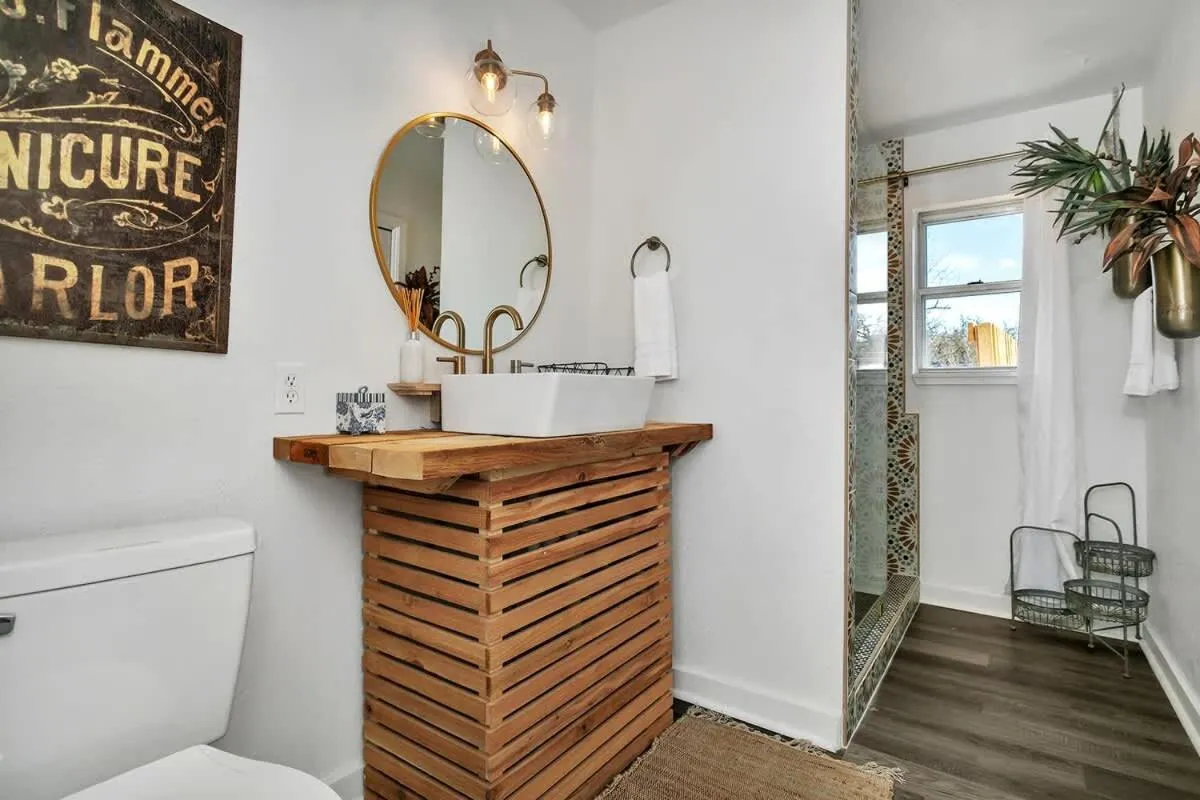 Toilet in Hermes Ranch House with Hot Tub - 4 mi to Fred