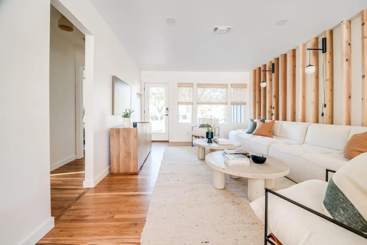 Living room in Koselig Hus with Cowboy Pool & Outdoor Shower