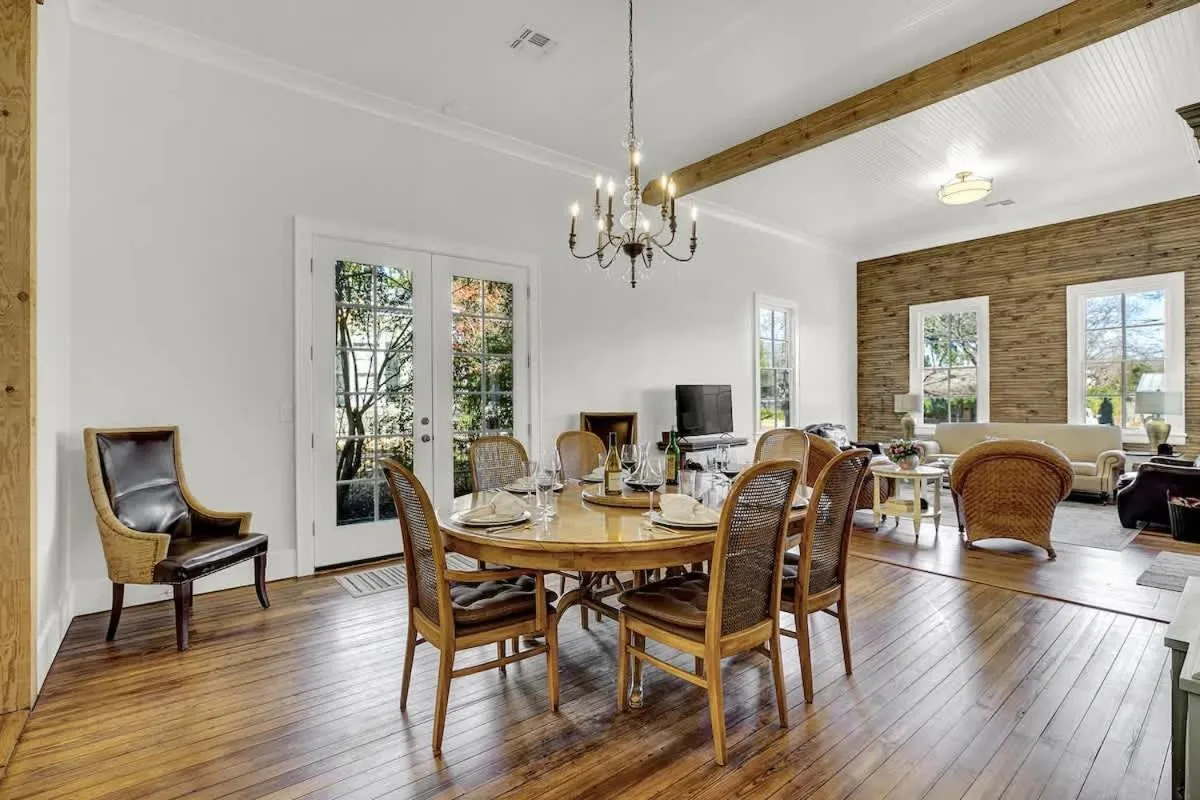 Living room in New! Luxurious Home with Wine Cellar & Firepit!