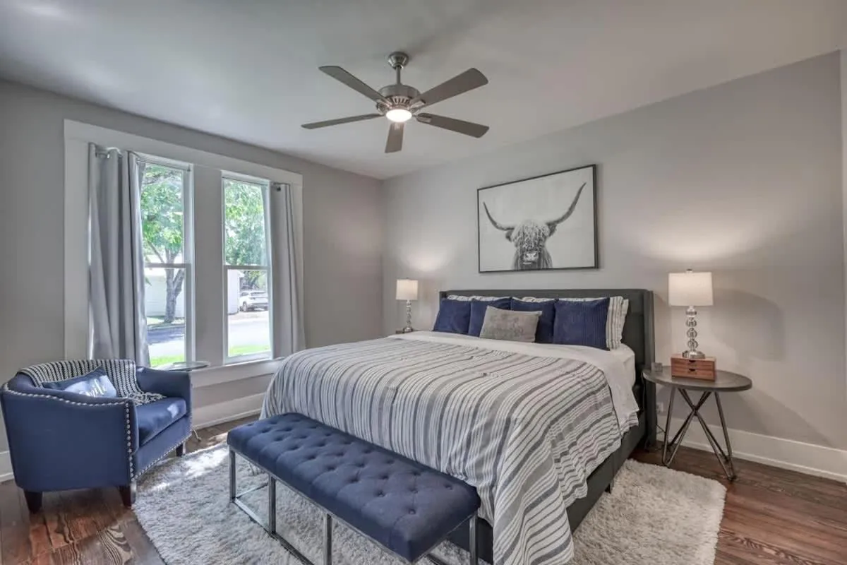 Bed in Modern Luxurious Home with game room