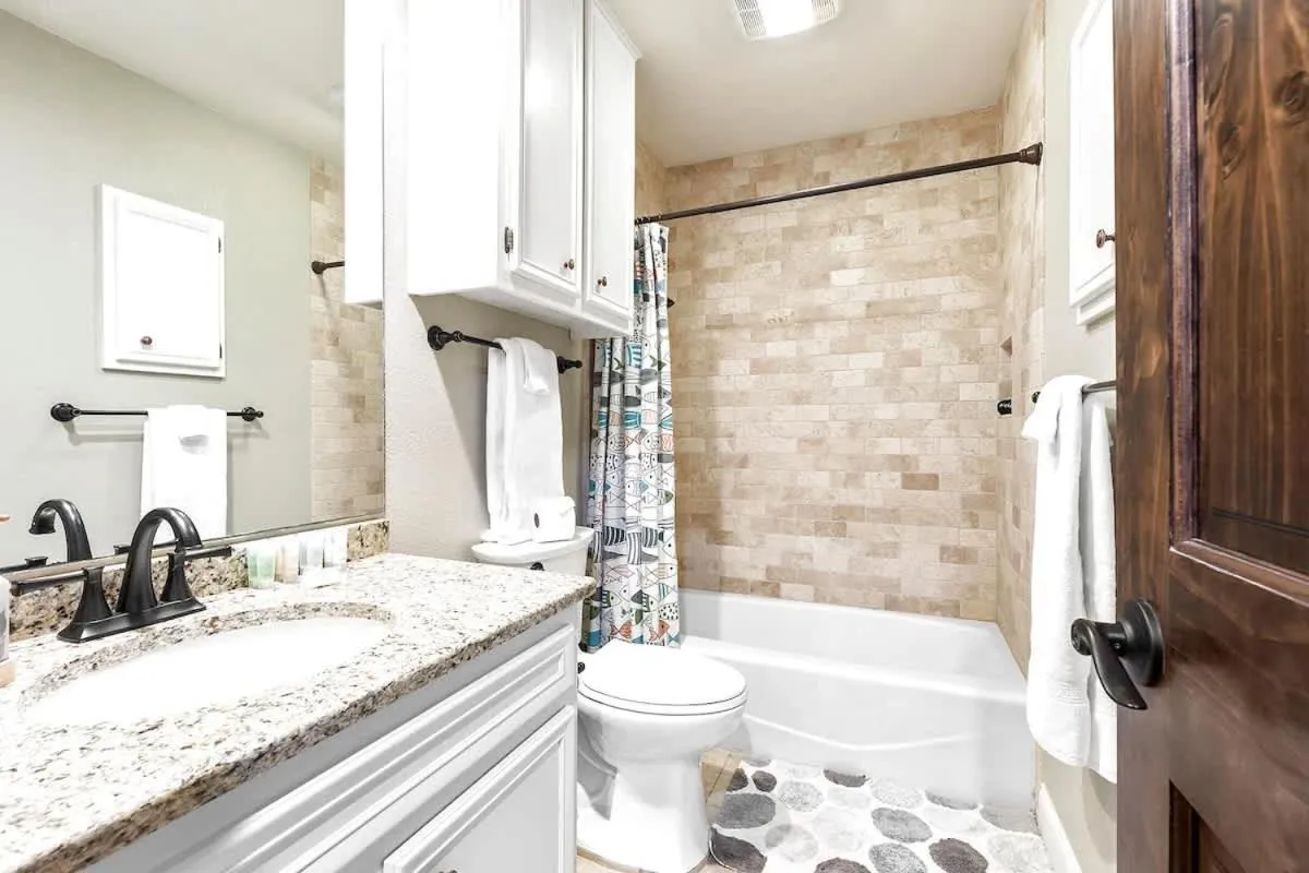 Bathroom in Luxury on Lake LBJ with Hot Tub Firepit & Boat Slip