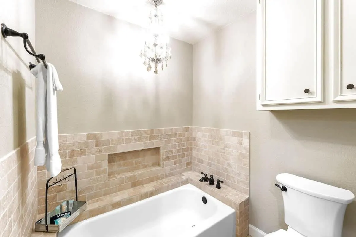 Bathroom in Luxury on Lake LBJ with Hot Tub Firepit & Boat Slip