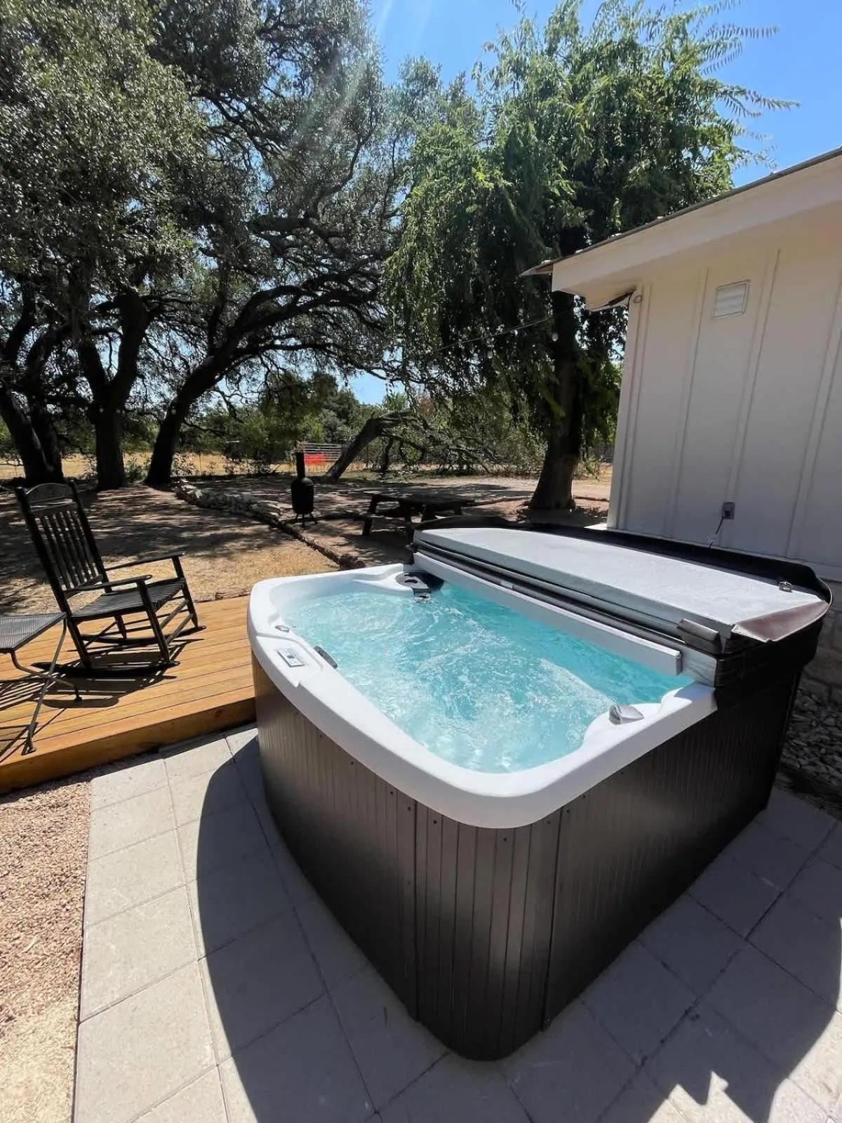 Swimming pool in Olive St Ranch with HotTub-Grill and Party Barn