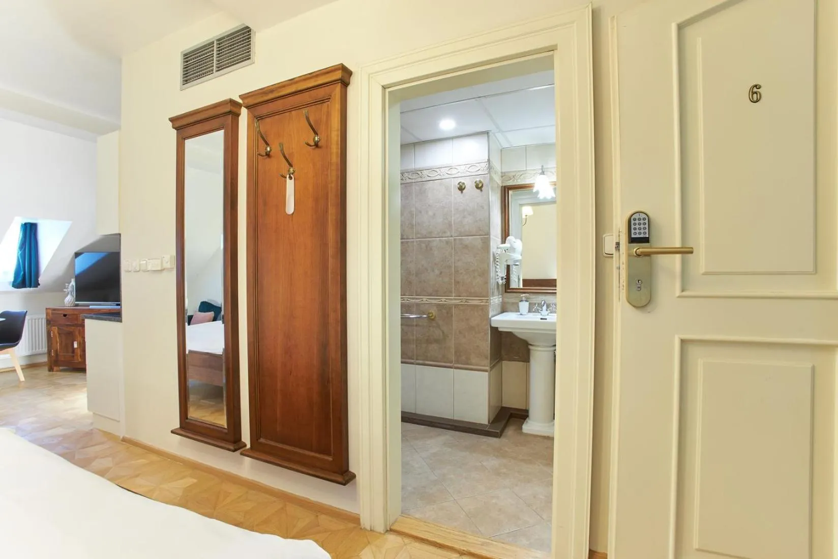 Bathroom, Bed in River View Residence by Charles Bridge
