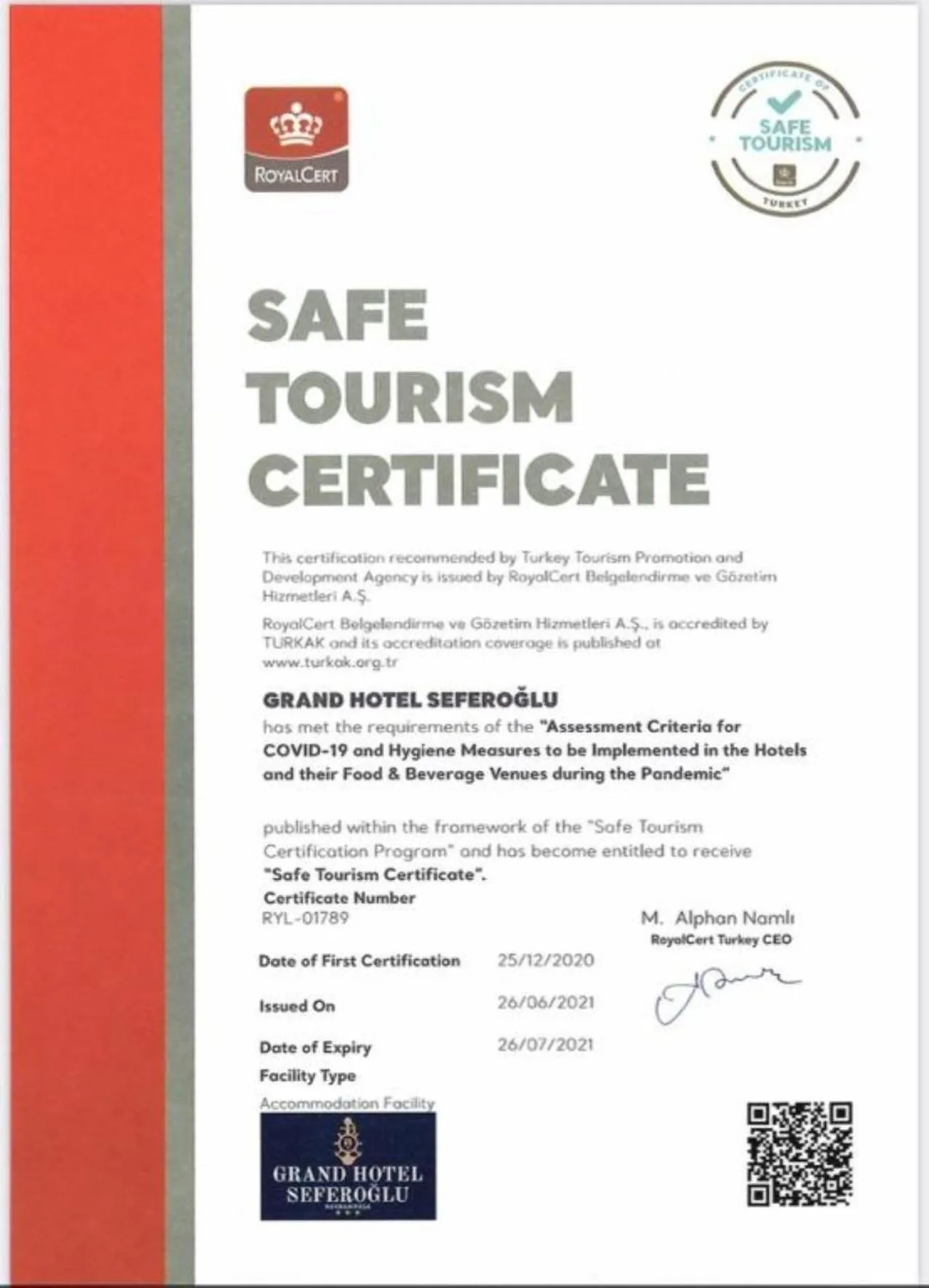 Property logo or sign in Grand Hotel Seferoğlu