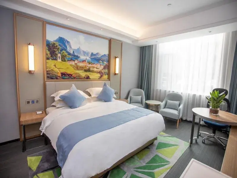 Bed in GreenTree Eastern Hotel Hainan Free Trade Port Jiangdong New District Meilan Airport Bed in GreenTree Eastern Hotel Hainan Free Trade Port Jiangdong New District Meilan Airport