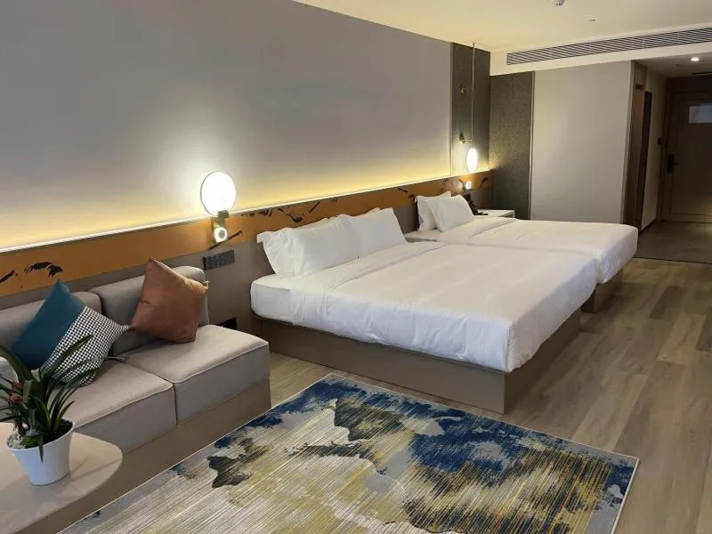 Bed in GreenTree Eastern Hotel Yiwu International Trade City