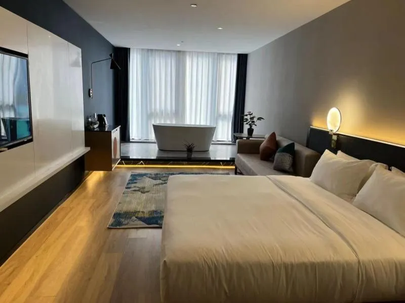 Bed in GreenTree Eastern Hotel Yiwu International Trade City