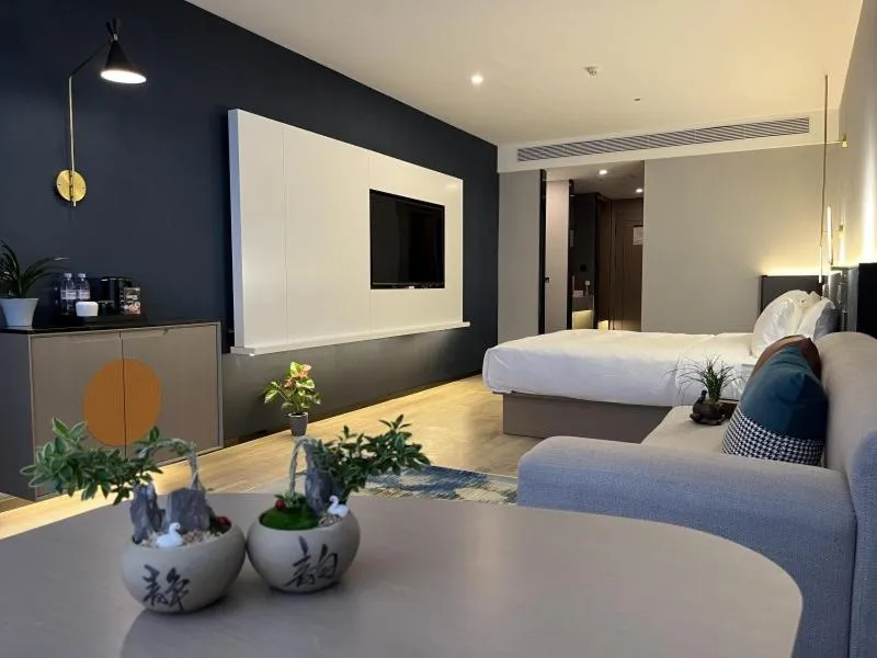 Bed in GreenTree Eastern Hotel Yiwu International Trade City