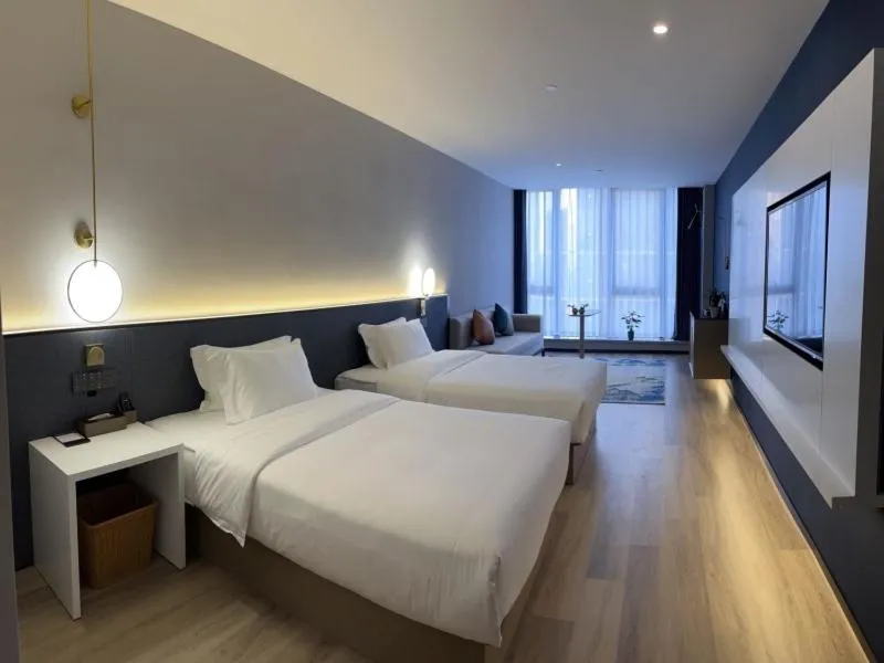 Bed in GreenTree Eastern Hotel Yiwu International Trade City
