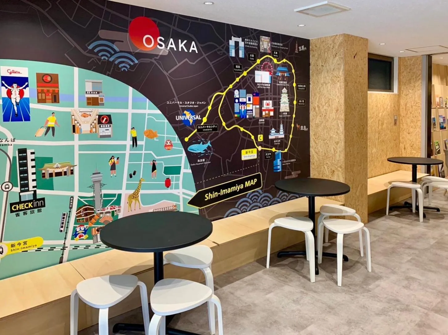 Lobby or reception in CHECKinn Osaka Shinimamiya