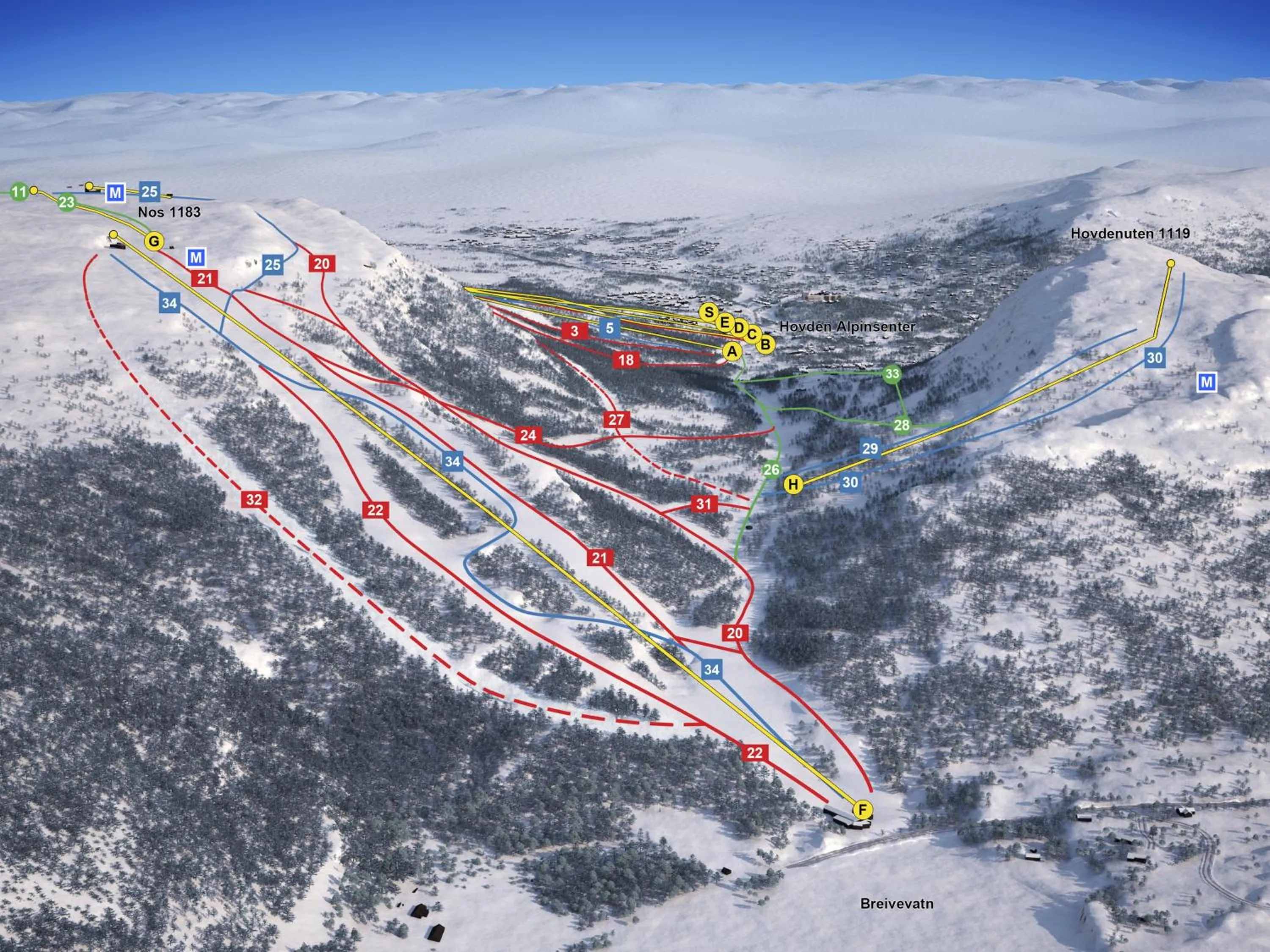 Skiing in Hovden Høyfjellsenter