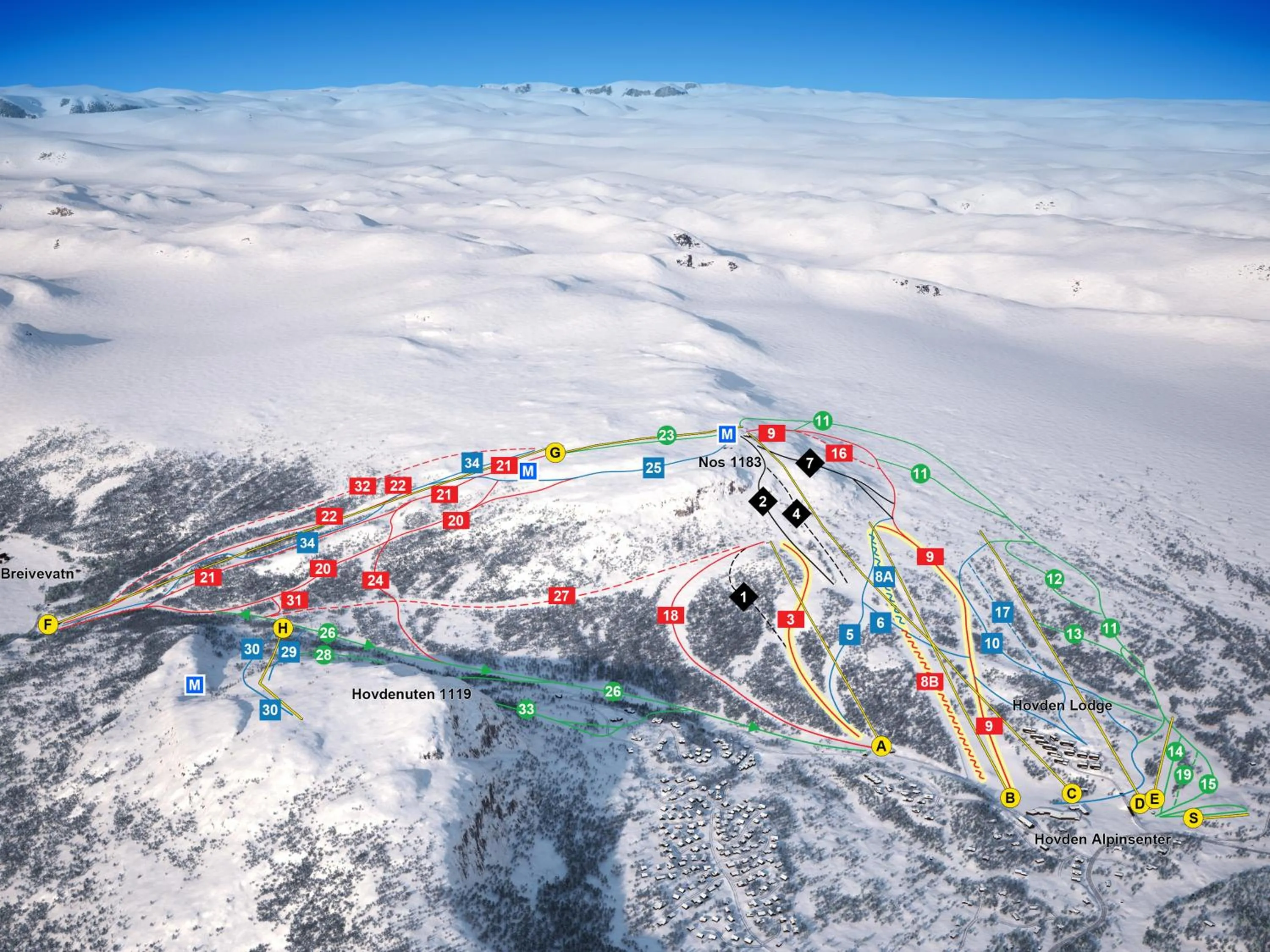 Skiing in Hovden Høyfjellsenter