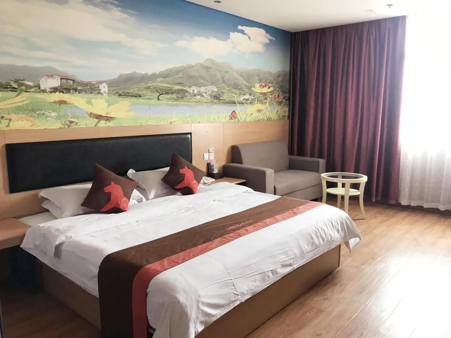 Bed in Junyi Hotel Jinhua Wuyi Hot Spring Bus Terminal Station