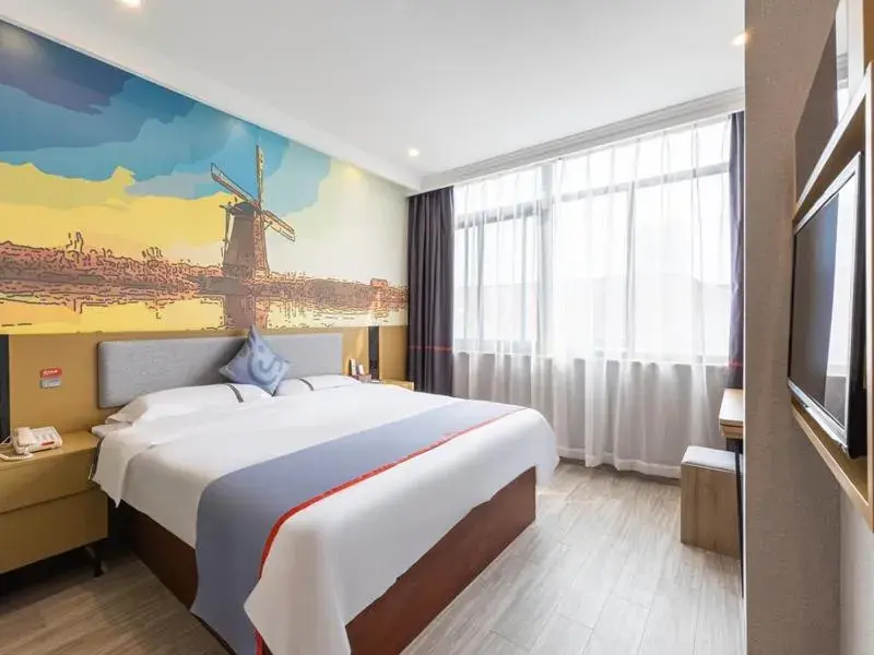 Bed in Junyi Hotel Hefei South High-Speed Railway Station Bed in Junyi Hotel Hefei South High-Speed Railway Station