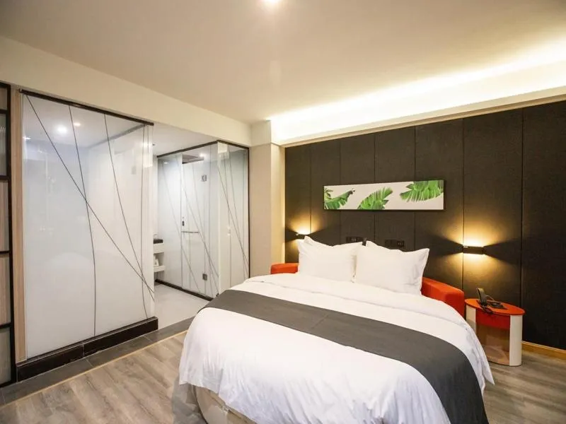 Bed in Thank Inn Plus Jining Wenshang Baoxiang Temple