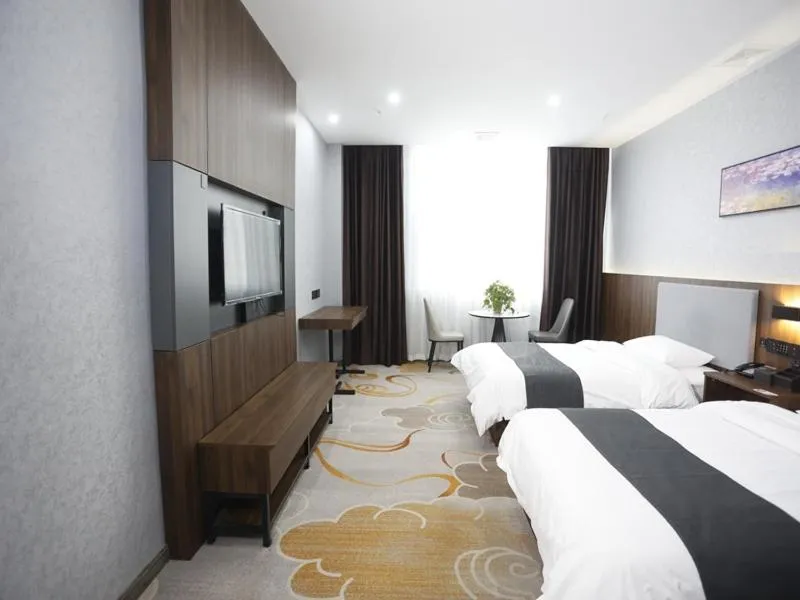 Bed in Thank Inn Plus Jining Wenshang Baoxiang Temple