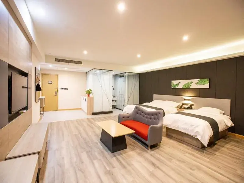 Bed in Thank Inn Plus Jining Wenshang Baoxiang Temple Bed in Thank Inn Plus Jining Wenshang Baoxiang Temple