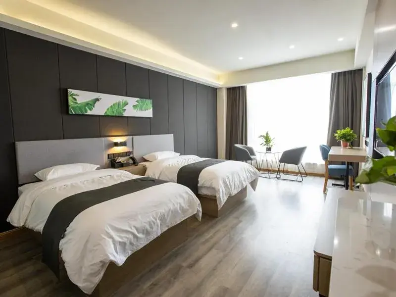 Bed in Thank Inn Plus Jining Wenshang Baoxiang Temple Bed in Thank Inn Plus Jining Wenshang Baoxiang Temple