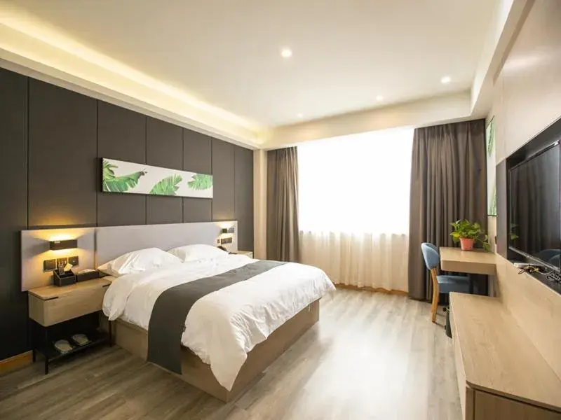 Bed in Thank Inn Plus Jining Wenshang Baoxiang Temple Bed in Thank Inn Plus Jining Wenshang Baoxiang Temple