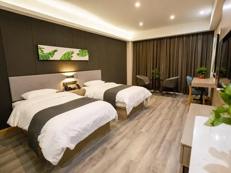 Bed in Thank Inn Plus Jining Wenshang Baoxiang Temple Bed in Thank Inn Plus Jining Wenshang Baoxiang Temple