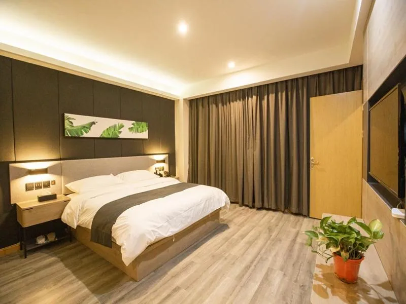 Bed in Thank Inn Plus Jining Wenshang Baoxiang Temple