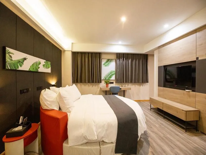 Bed in Thank Inn Plus Jining Wenshang Baoxiang Temple