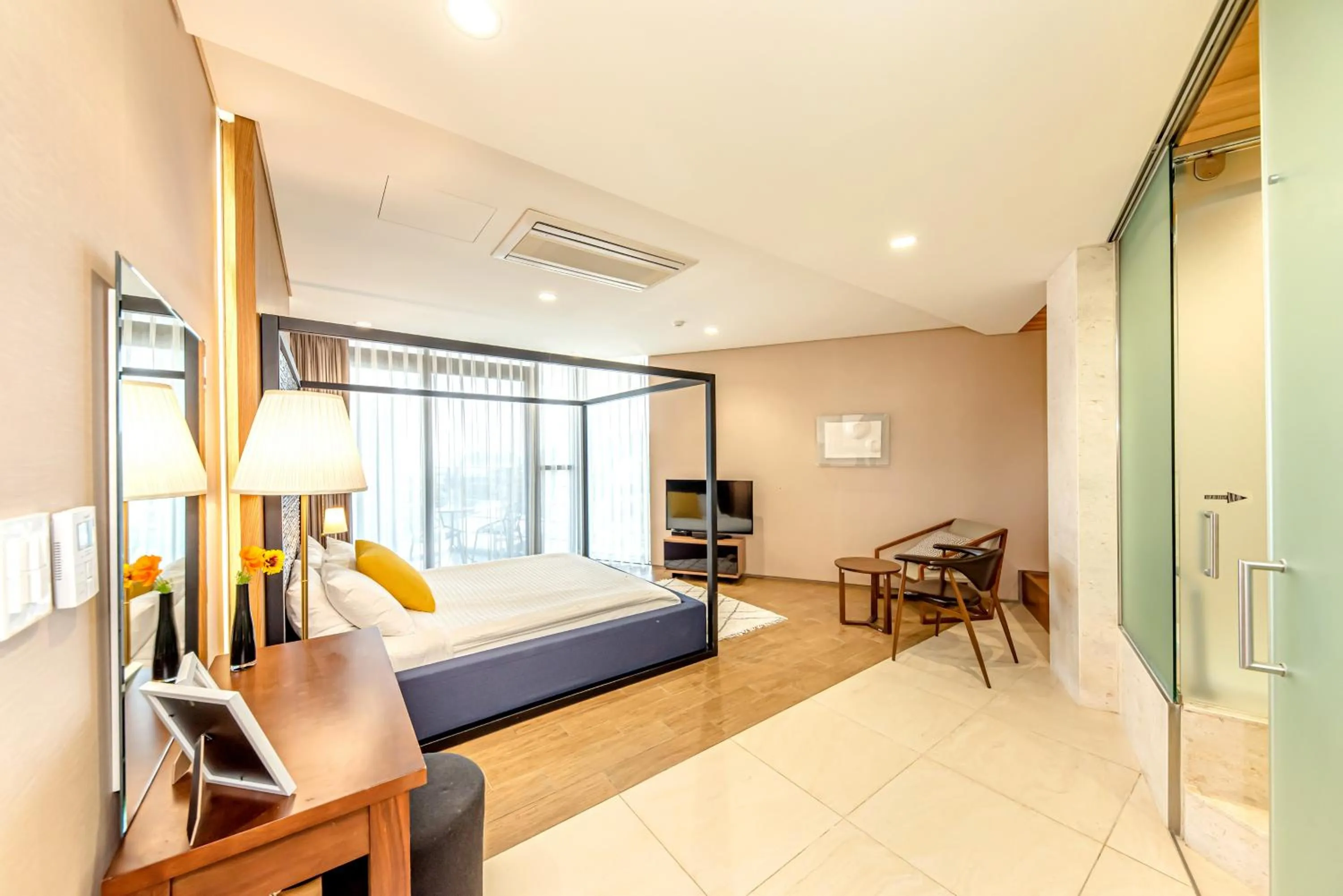 Bed in Jeju Bom stay & Art Gallery