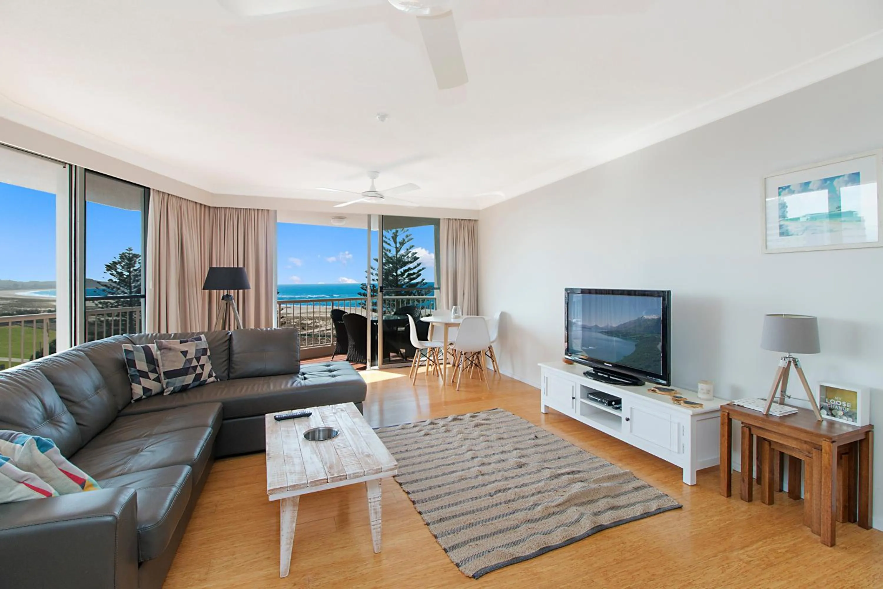 Living room in Meridian Tower Kirra Beach