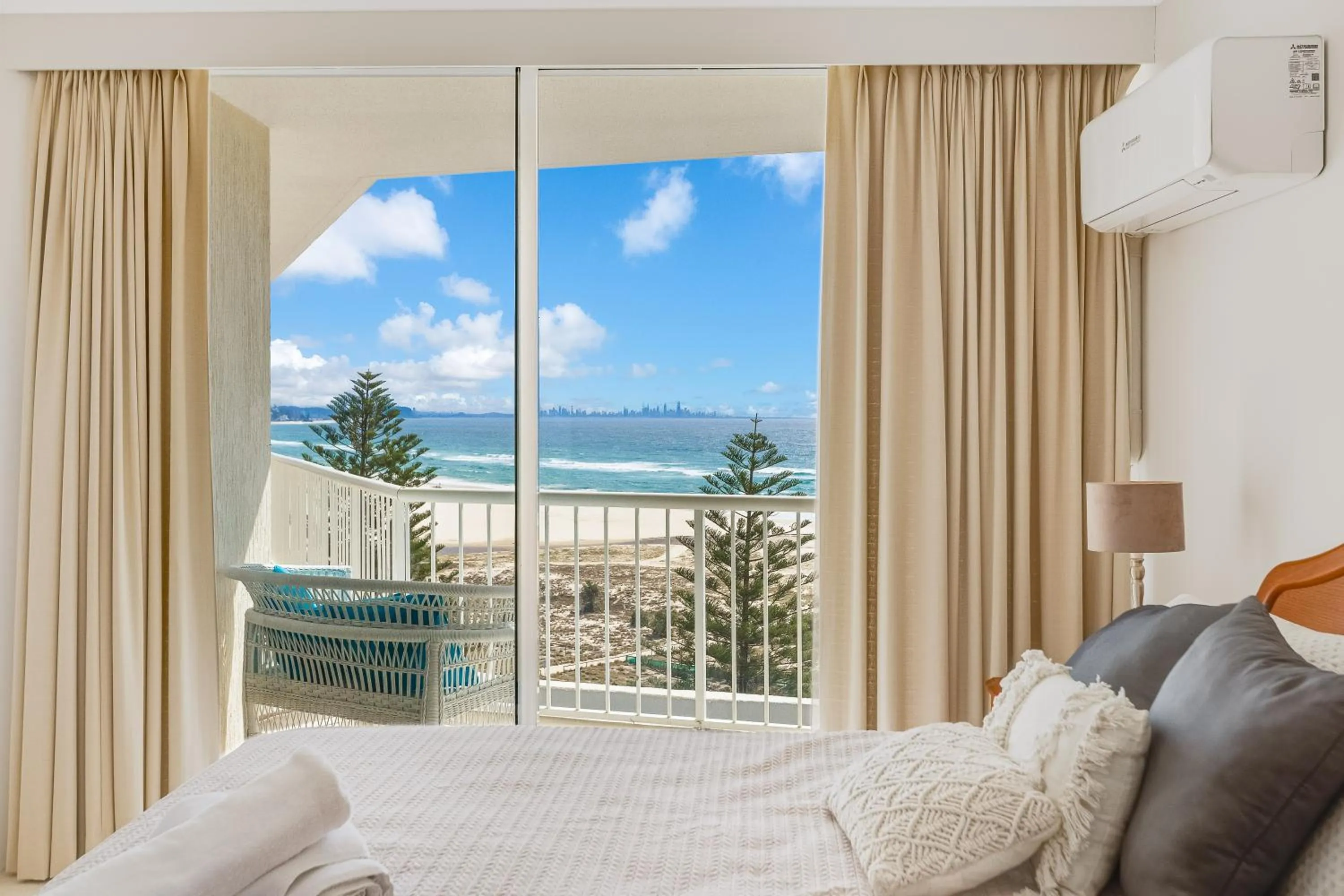 Bed in Meridian Tower Kirra Beach