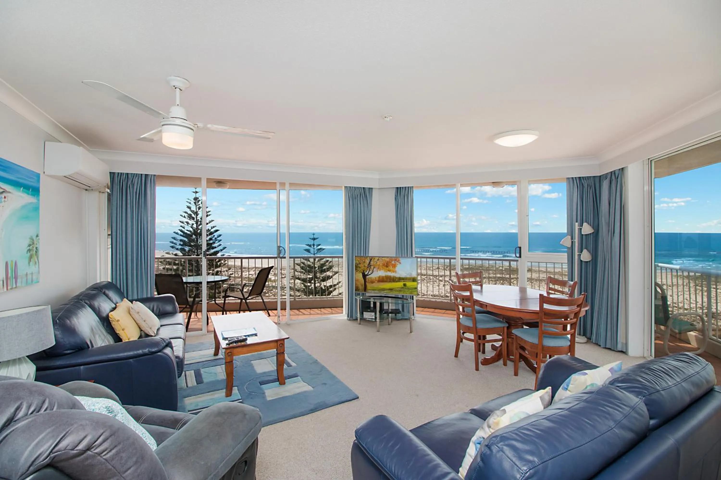 Living room in Meridian Tower Kirra Beach