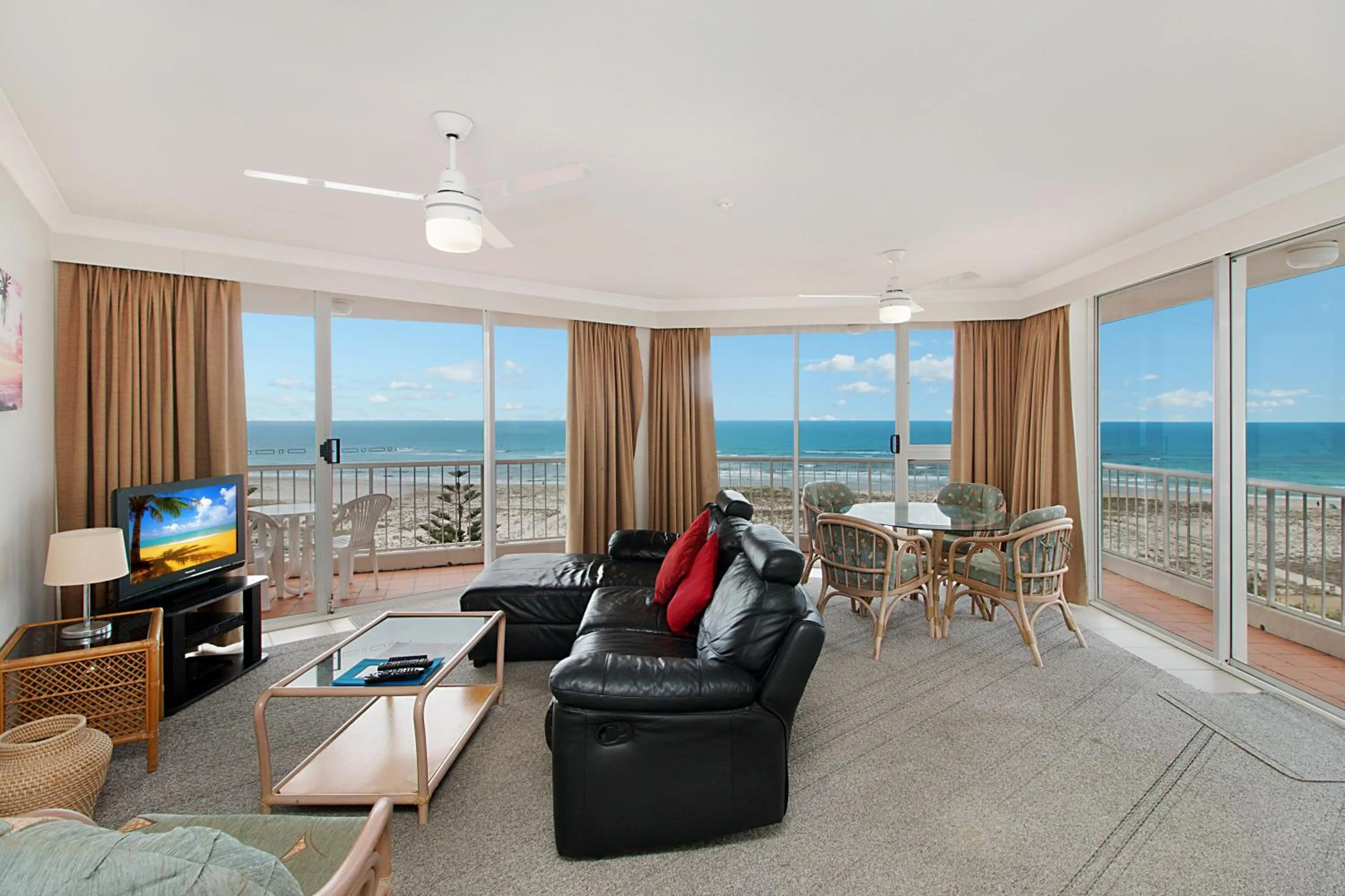 Living room in Meridian Tower Kirra Beach