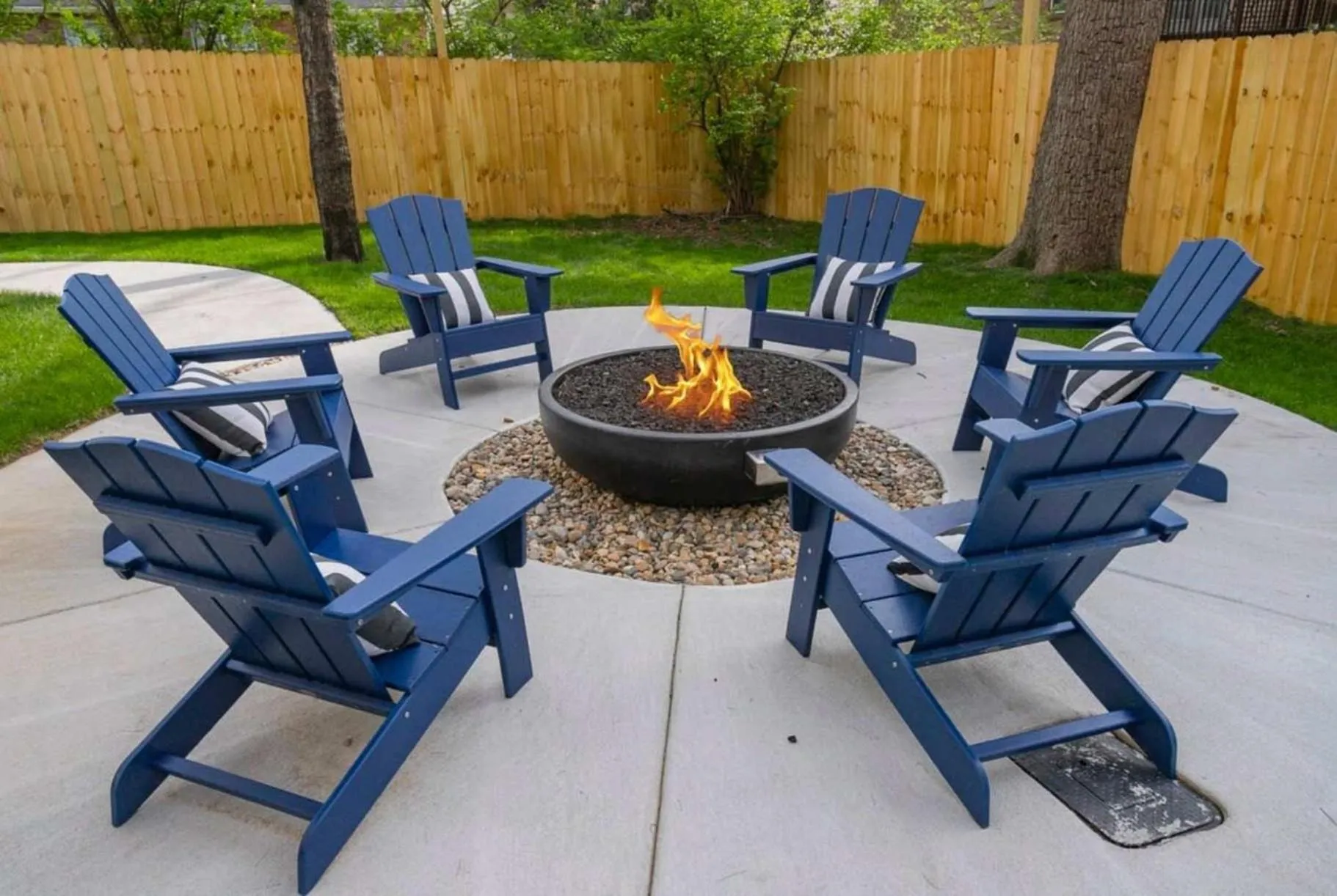 Custom Home Office Suite Game Room & Fire pit