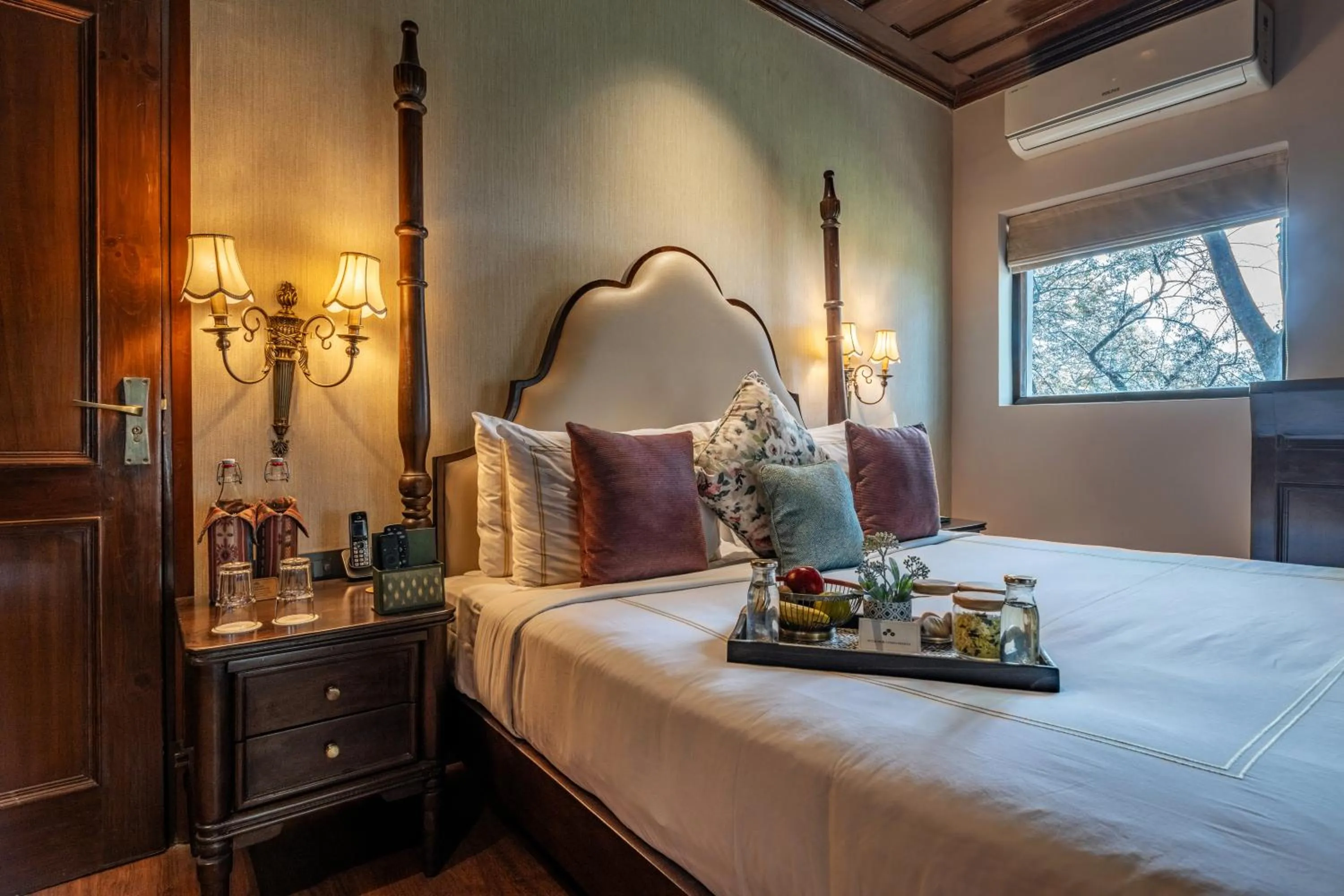 Bed in Brij Anayra Dharamshala - A Himalayan Luxury Retreat