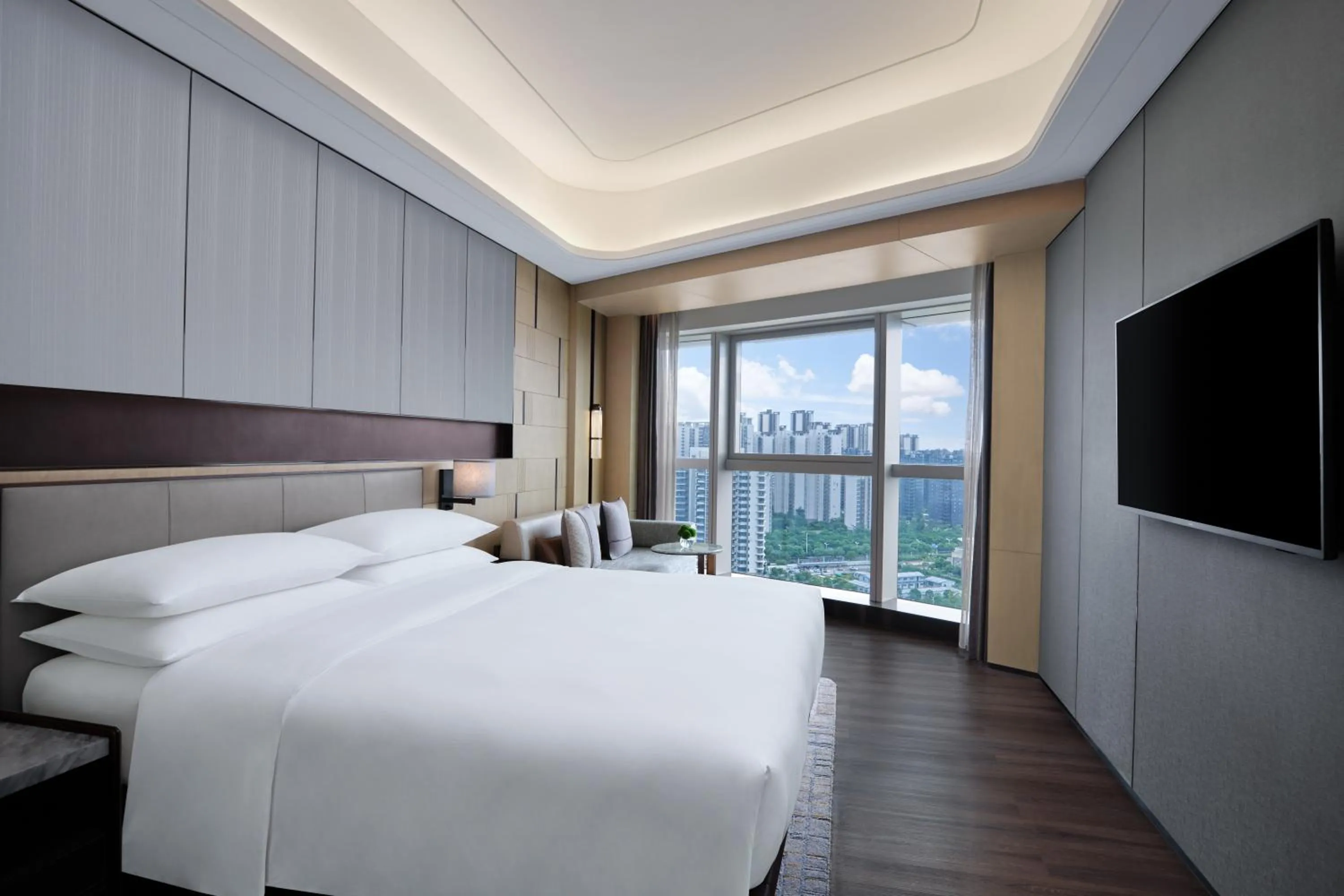 Bed in Zhuhai Marriott Hotel Jinwan