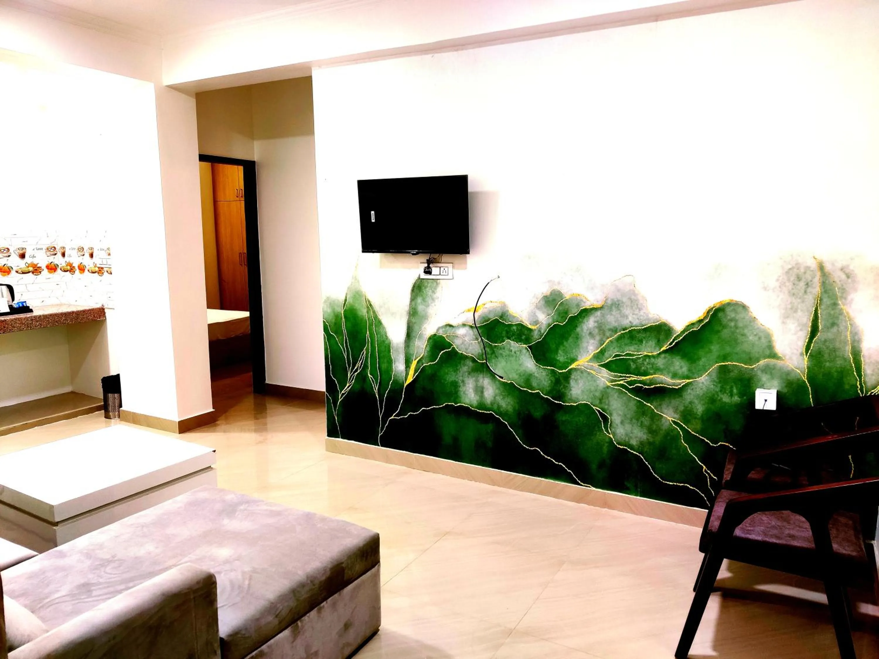 Living room in The Grand ND Resort- Kanha Tulsi Heights Behind Prem Mandir