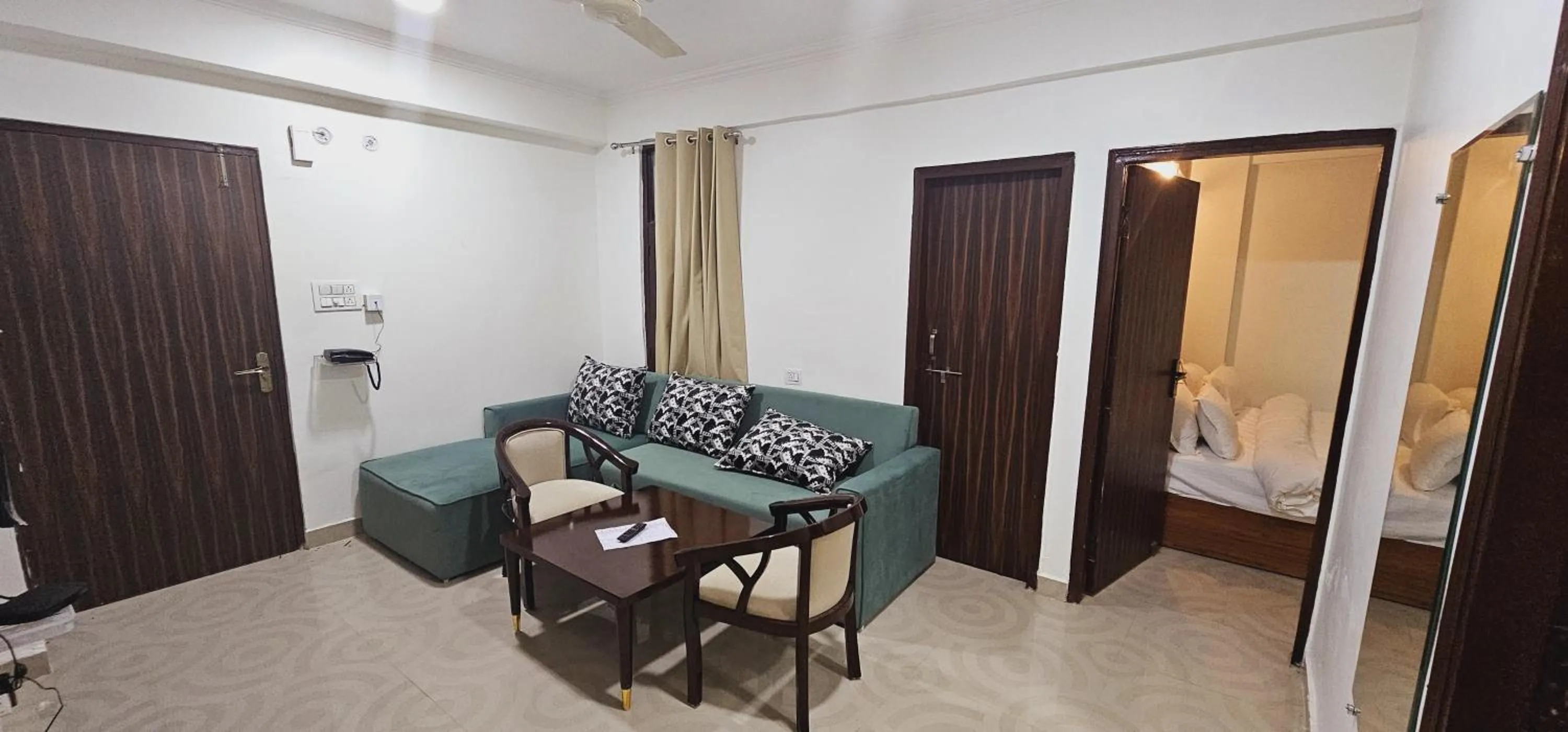Living room, Bed in The Grand ND Resort- Kanha Tulsi Heights Behind Prem Mandir
