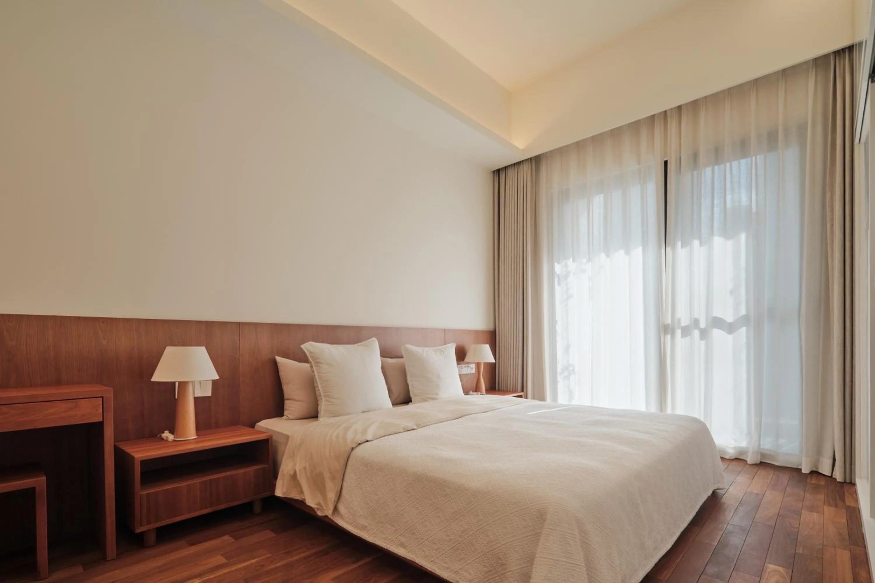 Bedroom, Bed in Wutong Hotel Apartment Bao'an Center