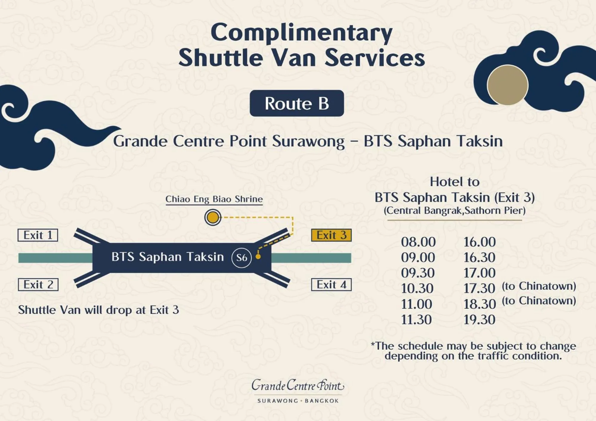 shuttle in Grande Centre Point Surawong Bangkok